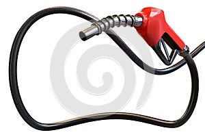 3d rendering of a red gasoline dispenser handles with hose decor