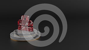 3D rendering of red gemstone symbol of toolbox icon