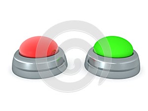 3D Rendering of red and green buttons