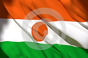 3d rendering of Republic of Niger flag