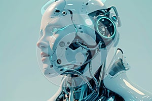 3d rendering of a robot with humanoid features, representing advanced artificial intelligence