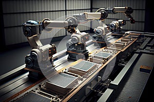 3d rendering robotic machines with conveyor line