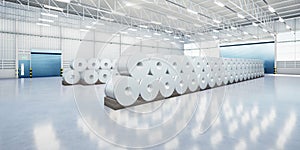 3d rendering of roll steel inside factory