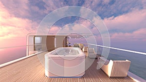 3D rendering of the rooftop swimming pool