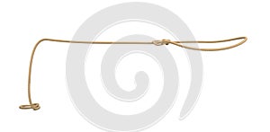 3d rendering of a rope tied in a lasso and flying on a white background.