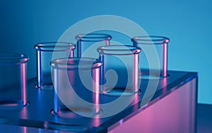 3d rendering science laboratory test tubes.