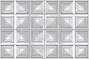 3d rendering. seamless white gray tone square gird art pattern design texture tile wall background.