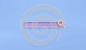 3D Rendering of search bar magnifier icon on background concept of searching on internet.