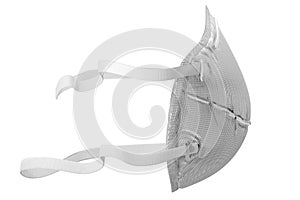 3d rendering side view of Protective face mask isolated on white background , clipping paths