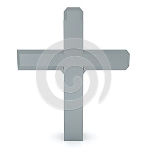 3D Rendering of a silver cross