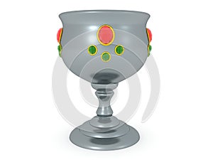 3D Rendering of silver goblet