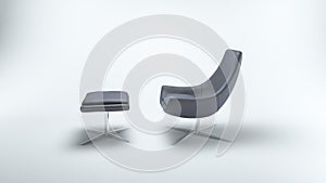 3d rendering simple armchair in gradient background