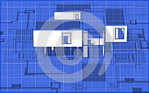 3d rendering sketch of modern house