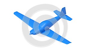 3D rendering of a small airplane outline computer model isolated on white background .