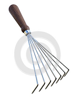 3D Rendering Small Rake on White