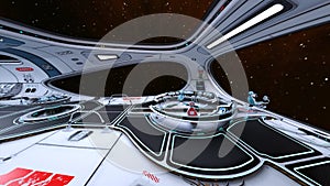 3D rendering of the space station landscape