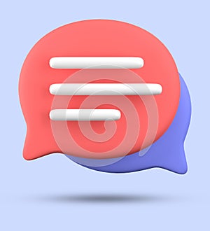 3d rendering of speech bubble with notification icons, megaphone icons