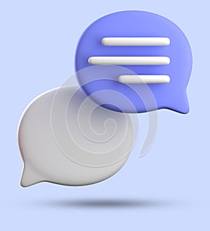 3d rendering of speech bubble with notification icons, megaphone icons