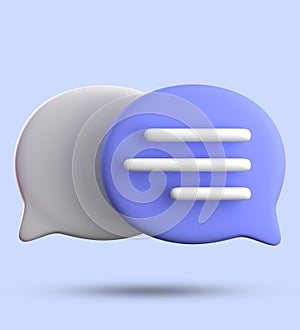 3d rendering of speech bubble with notification icons, megaphone icons