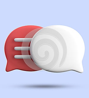 3d rendering of speech bubble with notification icons, megaphone icons