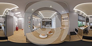 3d rendering spherical 360 degrees, seamless panorama of living