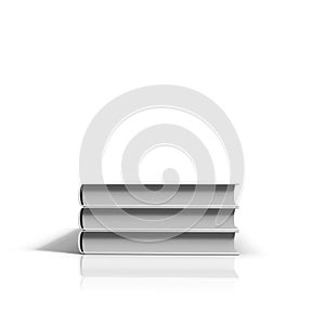 3d rendering of stack of books, isolated on white background