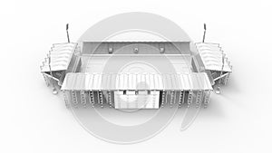 3D rendering of a stadium building architecture structure isolated on white background