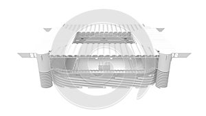 3D rendering of a stadium building architecture structure isolated on white background