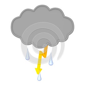 3D Rendering of stormcloud with rain droplets