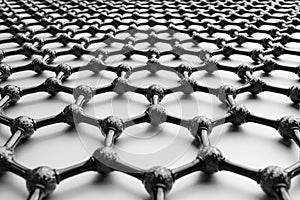 3D rendering of structure of the graphene or carbon surface