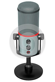 3D rendering of studio condenser microphone isolated on white background
