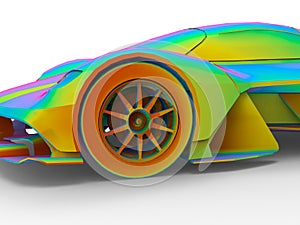 3D rendering - super car finite element analysis