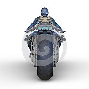 3D rendering of a super hero rider