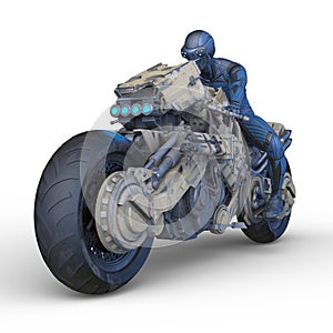 3D rendering of a super hero rider