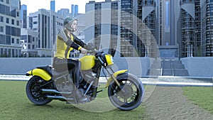 3D rendering of a super woman rider