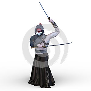 3D rendering of a swordfighter
