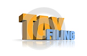 3d rendering of tax filing concept