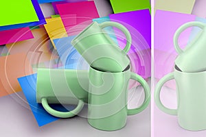 3d rendering tea cup