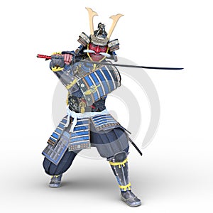 3D rendering of Tengu samurai