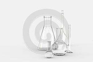 3d rendering, test tube and beaker in the lab