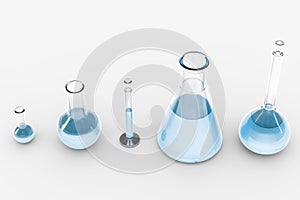 3d rendering, test tube and beaker in the lab