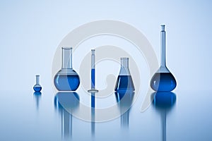 3d rendering, test tube and beaker in the lab