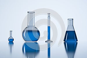 3d rendering, test tube and beaker in the lab