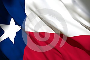 3d rendering of Texas State flag