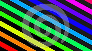 3D rendering. Texture with striped lines in the colors of the rainbow. Diagonal lines with pattern of many colors. Black lines and