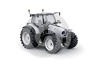 3d rendering tractor for plowing soil isolated on white background with shadow