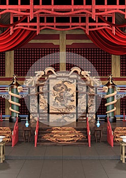 3D Rendering Traditional Chinese Hall