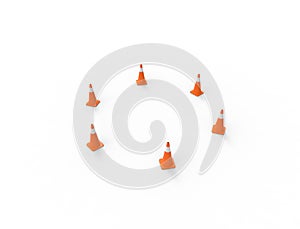 3d rendering of traffic cone isolated in white studio background