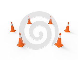 3d rendering of traffic cone isolated in white studio background