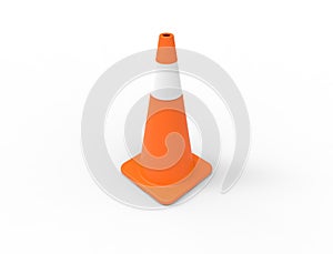 3d rendering of traffic cone isolated in white studio background